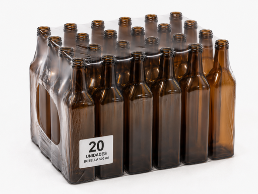 [PACK 20002] PACK X20 BOT CUADR 500 CC AMBAR 
